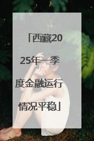 西藏2025年一季度金融运行情况平稳
