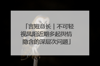 言短意长｜不可轻视凤阳近期多起舆情隐含的深层次问题