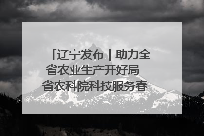 辽宁发布｜助力全省农业生产开好局 省农科院科技服务春耕备耕成效显著