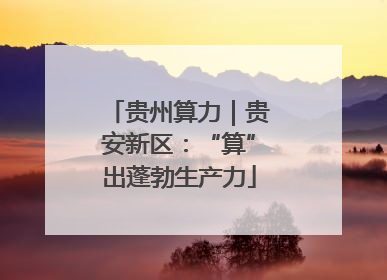 贵州算力｜贵安新区：“算”出蓬勃生产力