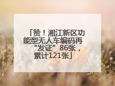 赞！湘江新区功能型无人车编码再“发证”86张，累计121张