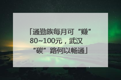 通勤族每月可“赚”80~100元，武汉“碳”路何以畅通