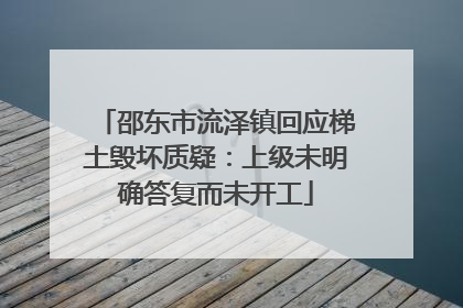 邵东市流泽镇回应梯土毁坏质疑：上级未明确答复而未开工
