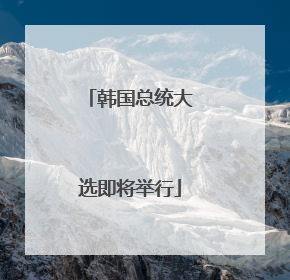 韩国总统大选即将举行