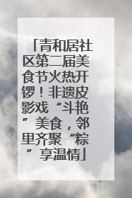 青和居社区第二届美食节火热开锣！非遗皮影戏“斗艳”美食，邻里齐聚“粽”享温情