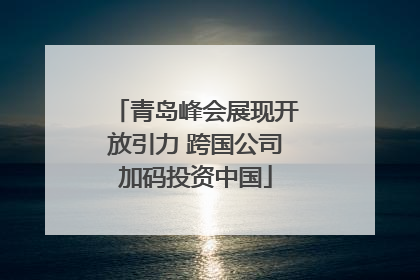 青岛峰会展现开放引力 跨国公司加码投资中国