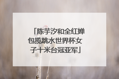 陈芋汐和全红婵包揽跳水世界杯女子十米台冠亚军