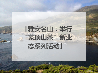 雅安名山：举行“蒙顶山茶”新业态系列活动
