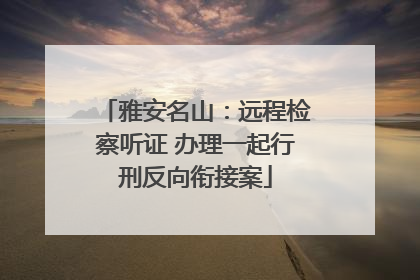 雅安名山：远程检察听证 办理一起行刑反向衔接案
