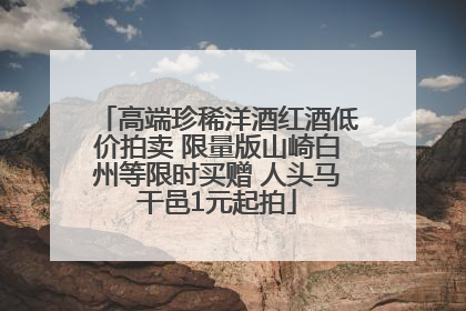 高端珍稀洋酒红酒低价拍卖 限量版山崎白州等限时买赠 人头马干邑1元起拍
