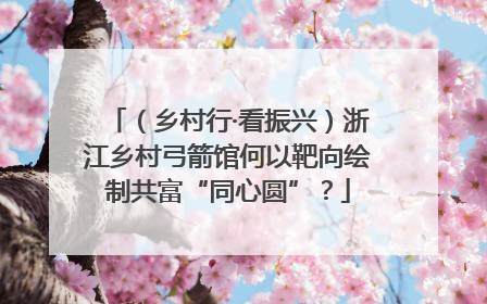 （乡村行·看振兴）浙江乡村弓箭馆何以靶向绘制共富“同心圆”？