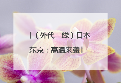 （外代一线）日本东京：高温来袭