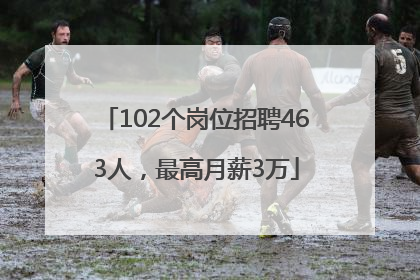 102个岗位招聘463人，最高月薪3万