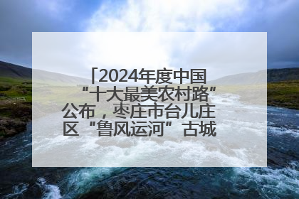 2024年度中国“十大最美农村路”公布，枣庄市台儿庄区“鲁风运河”古城文化廊道上榜！