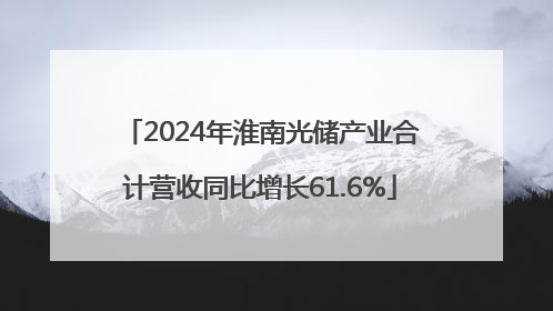 2024年淮南光储产业合计营收同比增长61.6%