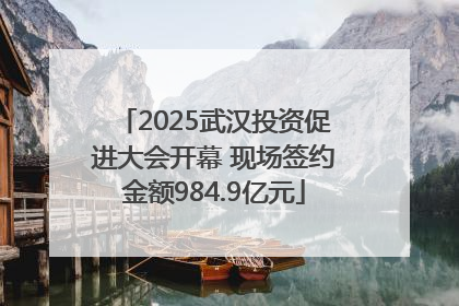 2025武汉投资促进大会开幕 现场签约金额984.9亿元
