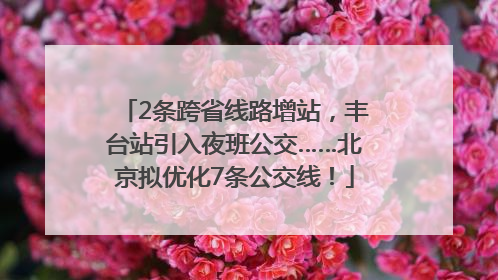 2条跨省线路增站，丰台站引入夜班公交……北京拟优化7条公交线！