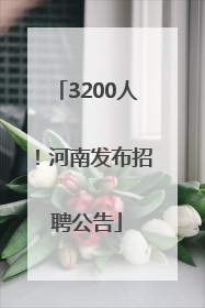 3200人！河南发布招聘公告