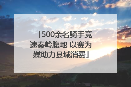 500余名骑手竞速秦岭腹地 以赛为媒助力县域消费