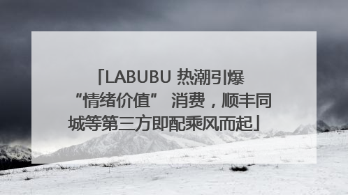 LABUBU 热潮引爆 “情绪价值” 消费，顺丰同城等第三方即配乘风而起